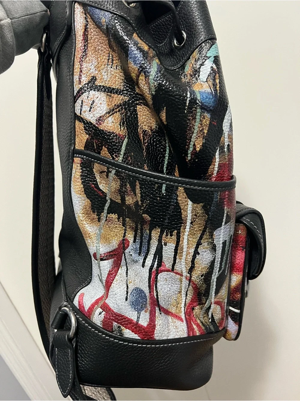 Coach Mint+SERF CLD676 Leather Multicolor Backpack Women's Mens KNB1563 Grafitti
